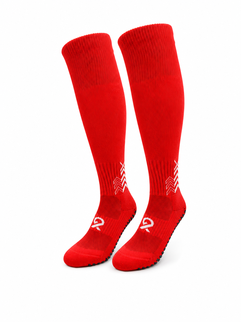 Q9 Sport Anti-Slip Kids Socks - Red #Color_Red