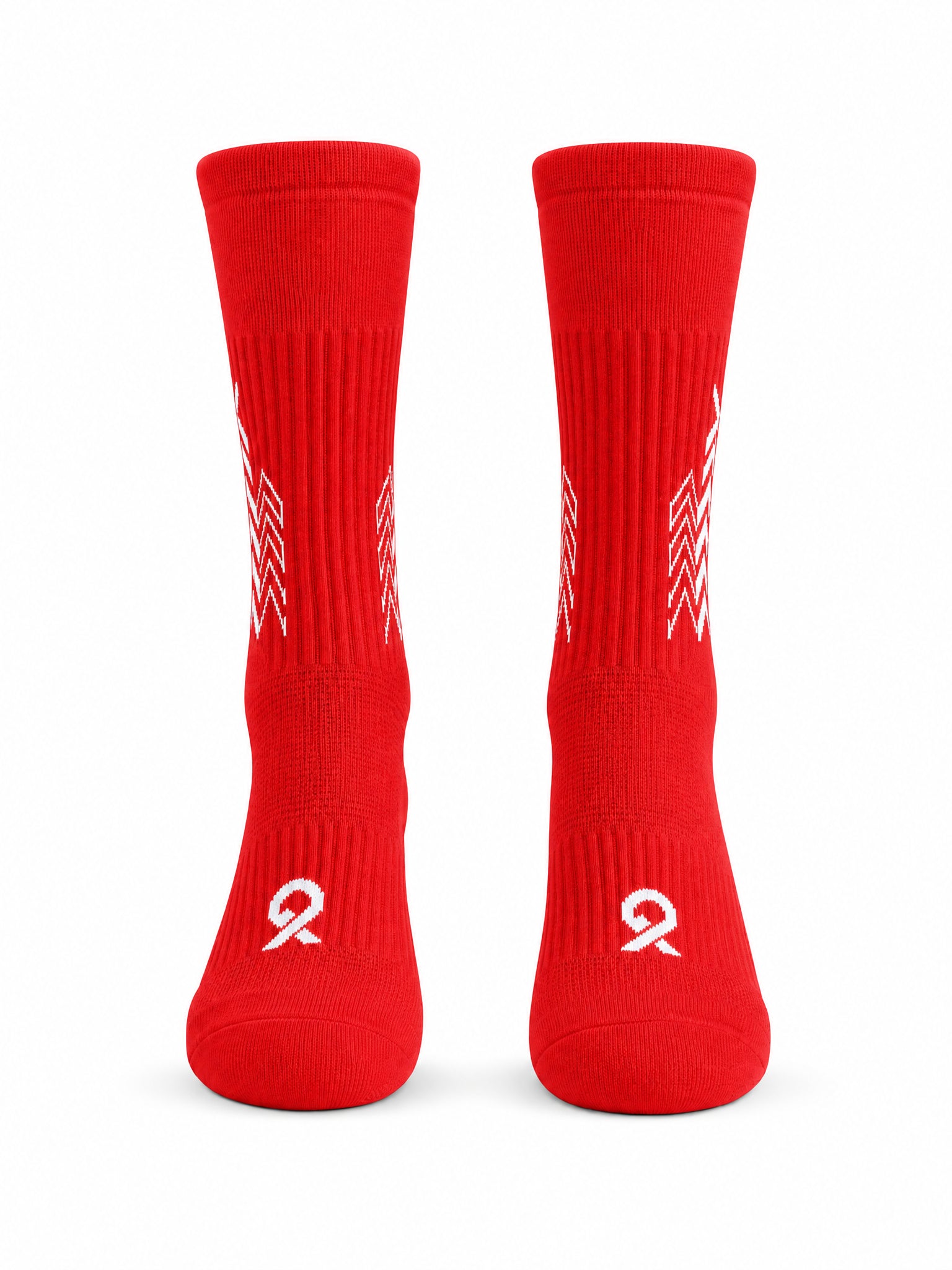 Q9 Sport Anti-Slip Kids Socks - Red #Color_Red