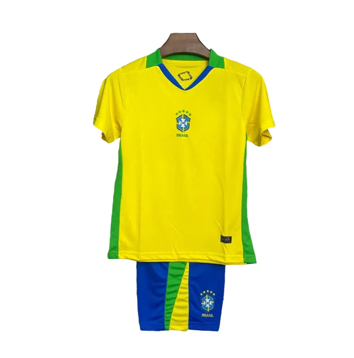 Brazil Home 25/26 kids kit football outfit official design