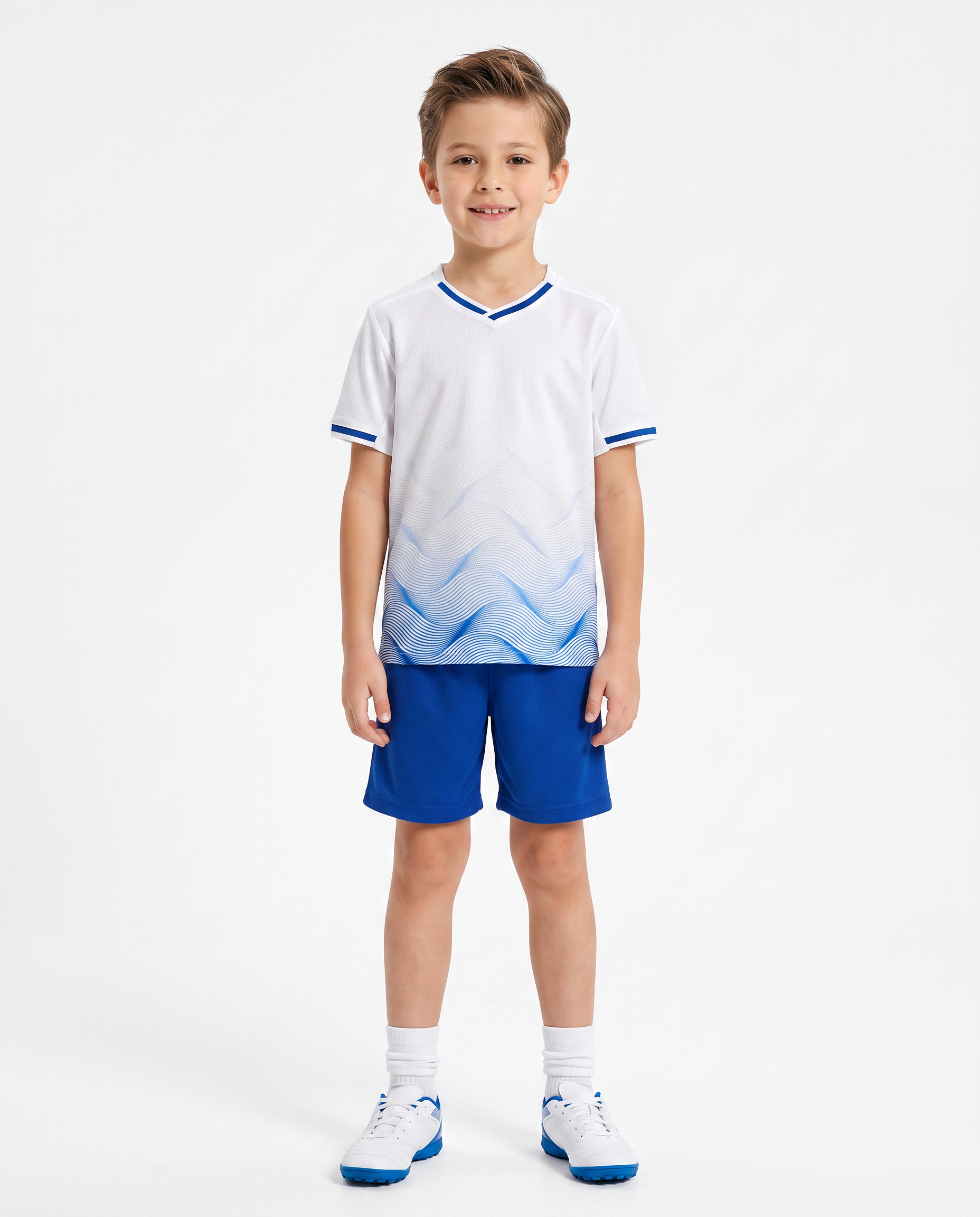 White Football Kids Kit (T-Shirt + Shorts) by Q9 Sport – product image 1