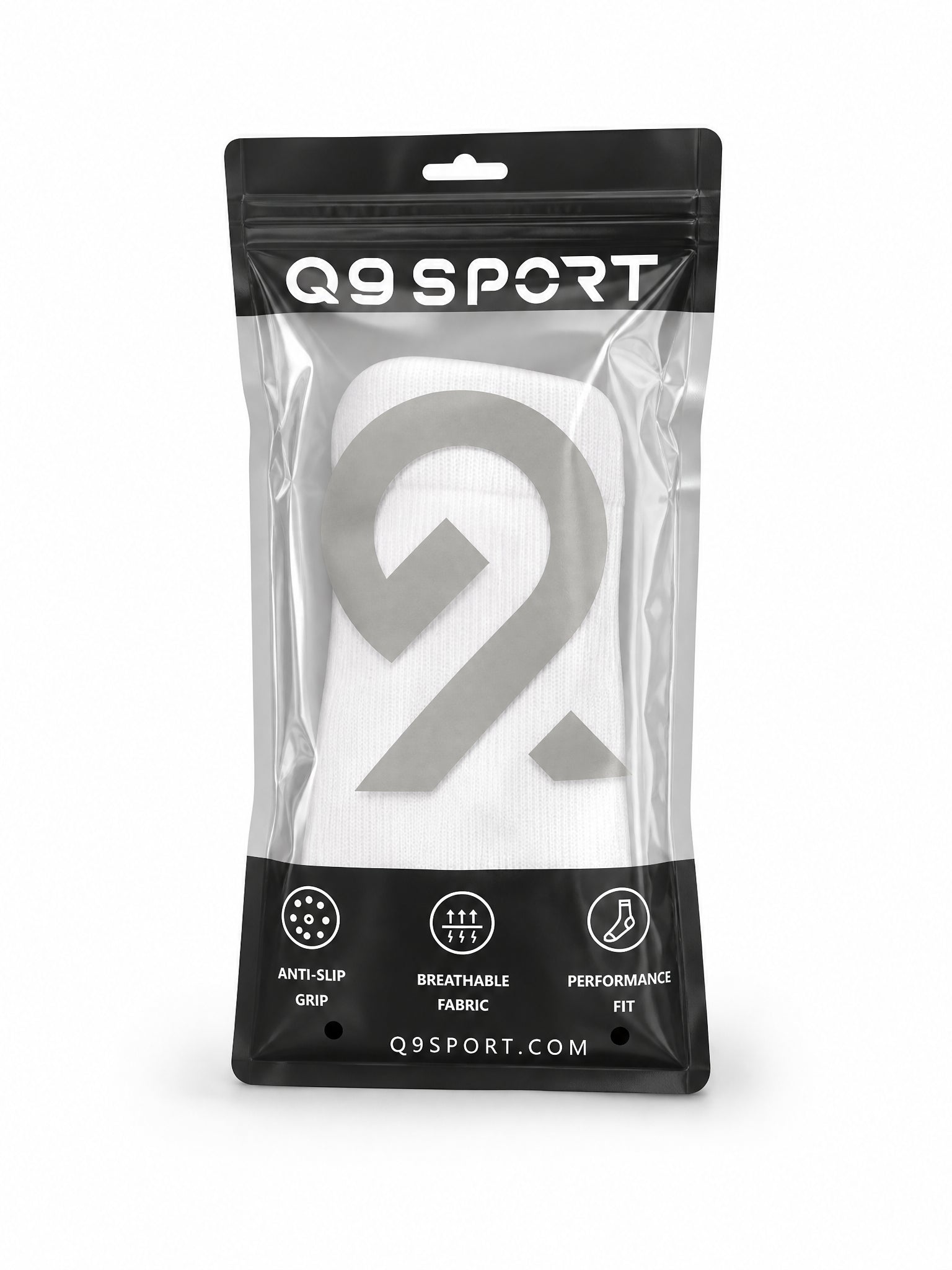 Q9 Sport Anti-Slip Kids Socks - White #Color_White