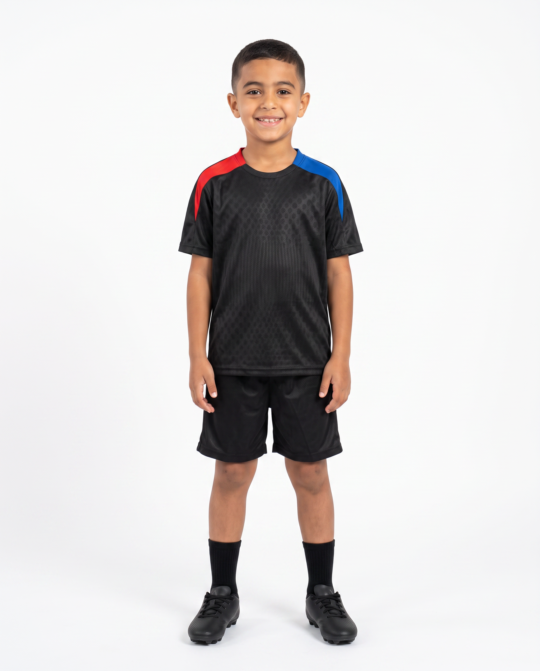 Red & Black Football Kids Kit (T-Shirt + Shorts)