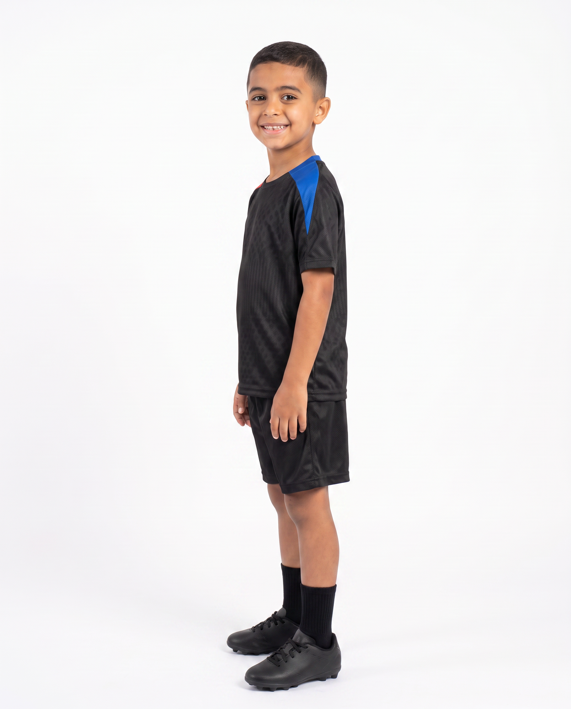 Red & Black Football Kids Kit (T-Shirt + Shorts)
