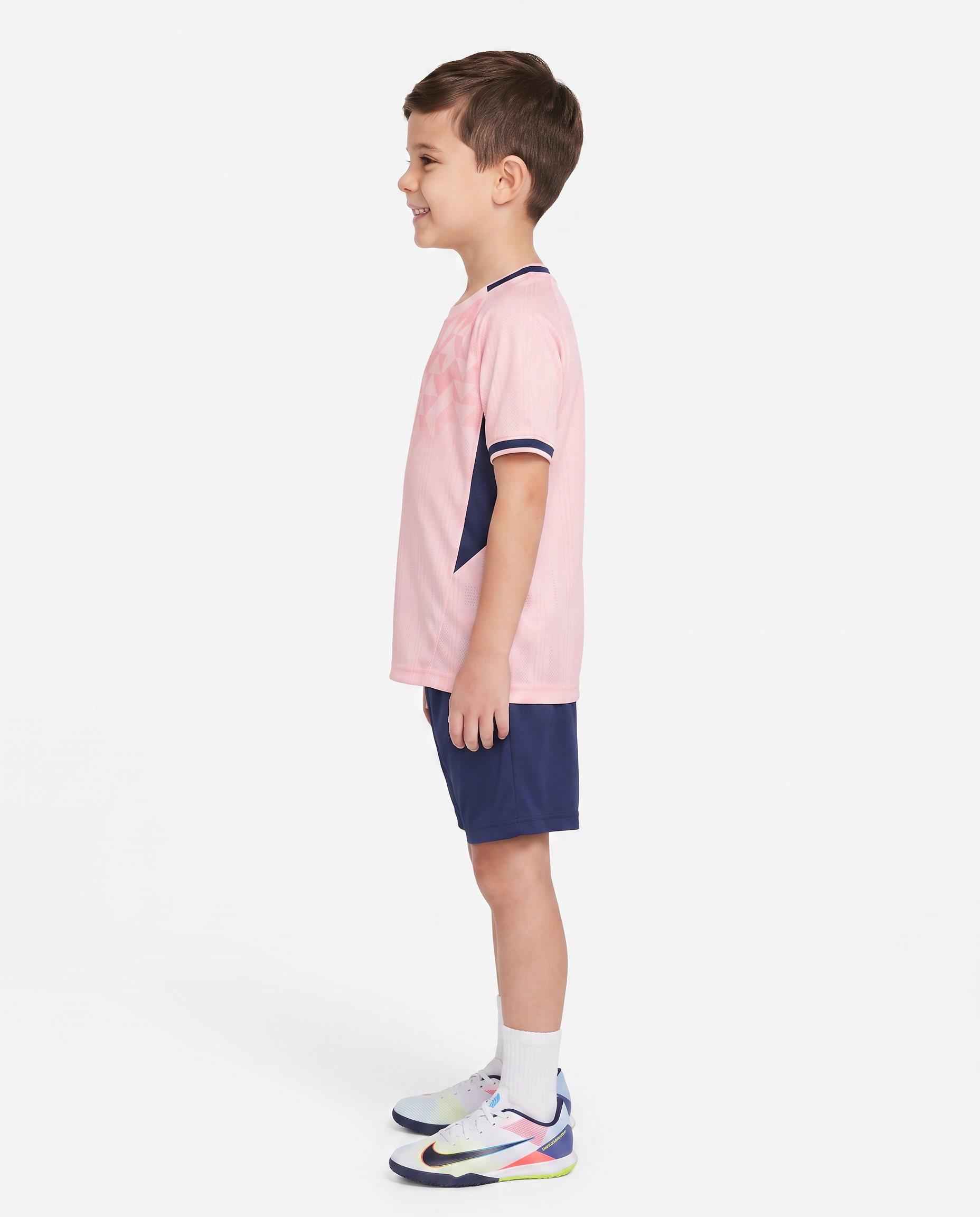 Pink & Navy Football Kids Kit (T-Shirt + Shorts)